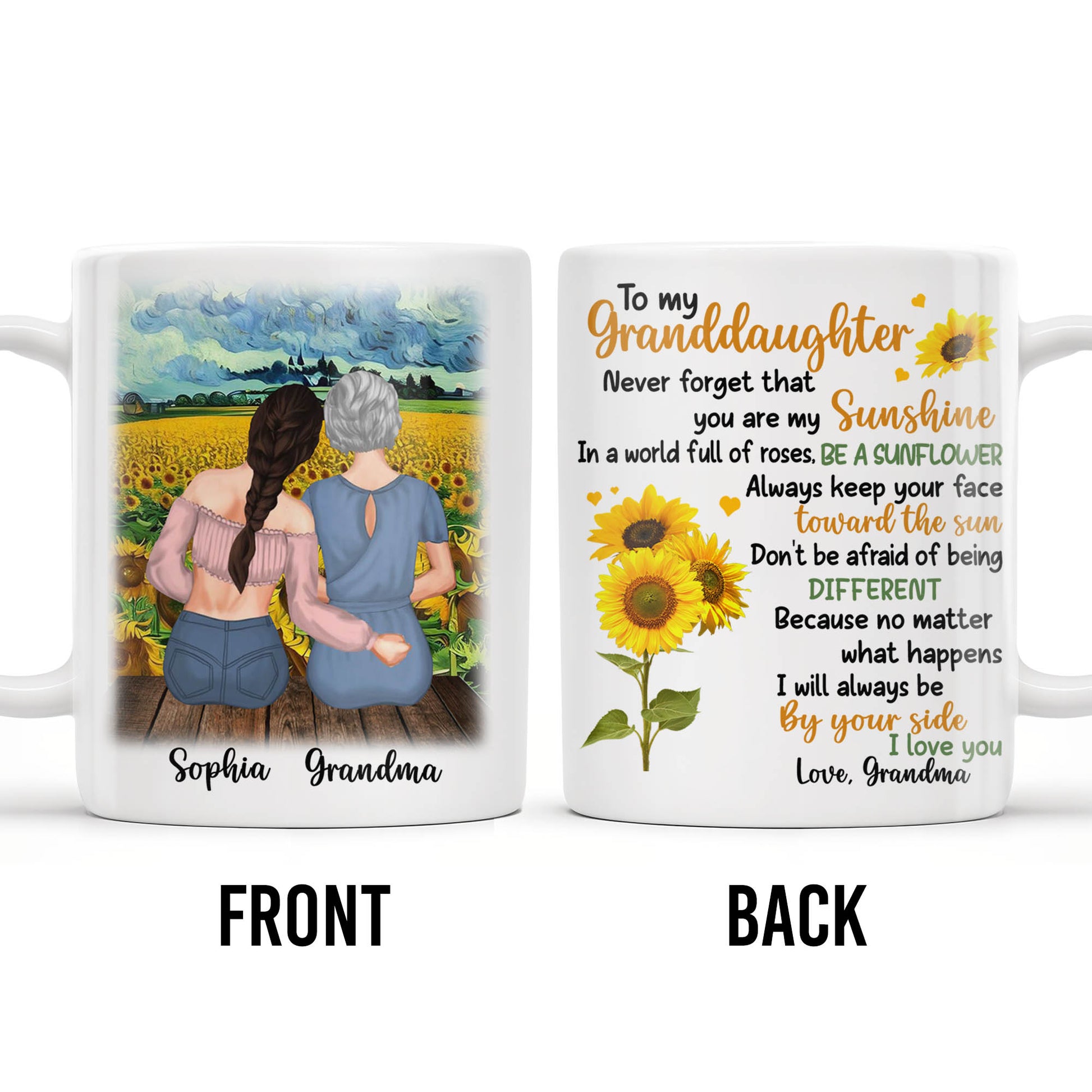 To My Granddaughter You Are My Sunshine Sunflower Mug