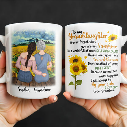 To My Granddaughter You Are My Sunshine Sunflower Mug