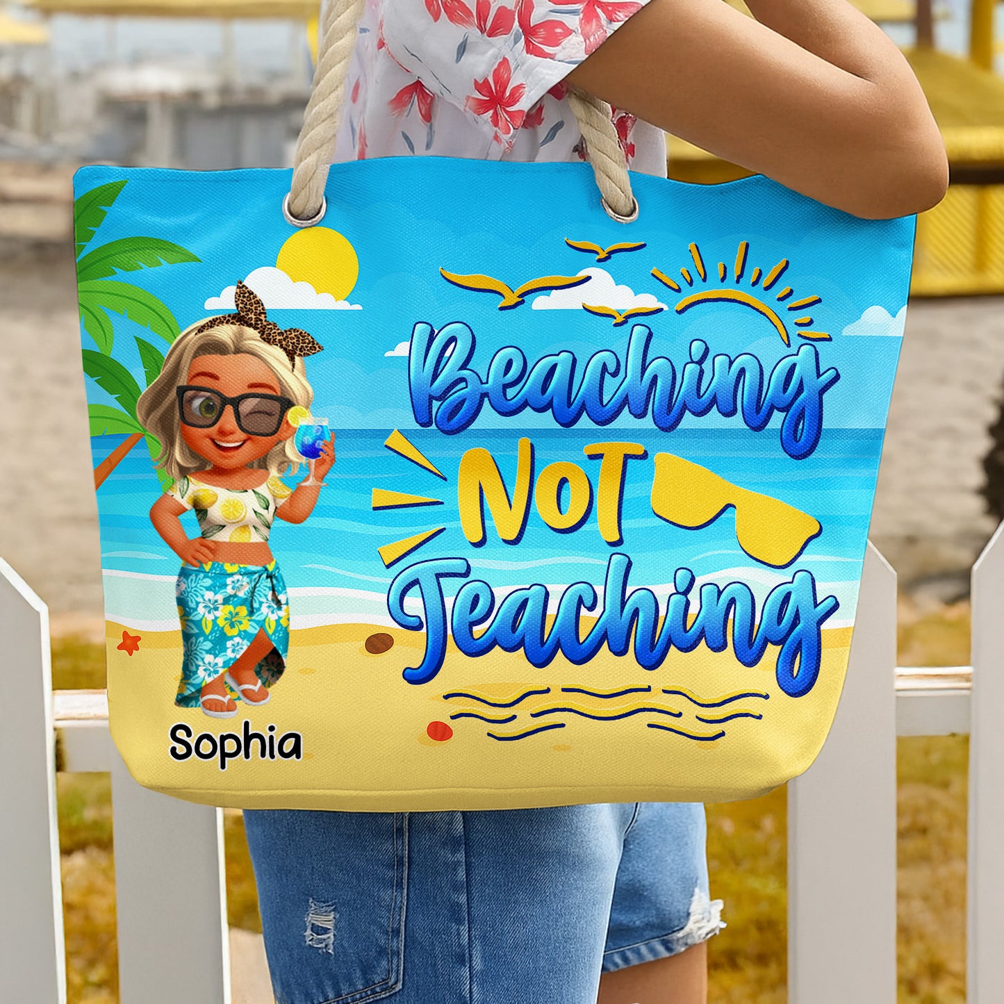 Beaching Not Teaching With Sun And Palm Trees