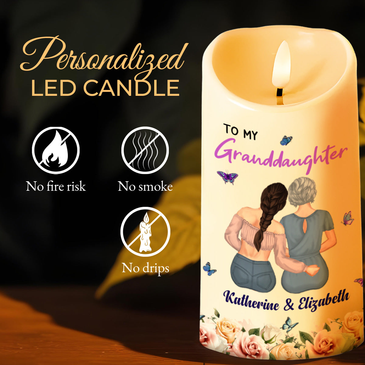 Always Remember You Are Braver, Loved More, Candle With Butterflies And Flowers