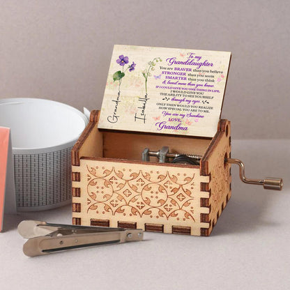 To My Granddaughter, You Are My Sunshine With Flowers - Custom Music Box With "You Are My Sunshine" Tune - GDT323_MZB