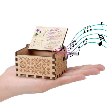 To My Granddaughter, You Are My Sunshine With Flowers - Custom Music Box With "You Are My Sunshine" Tune - GDT323_MZB