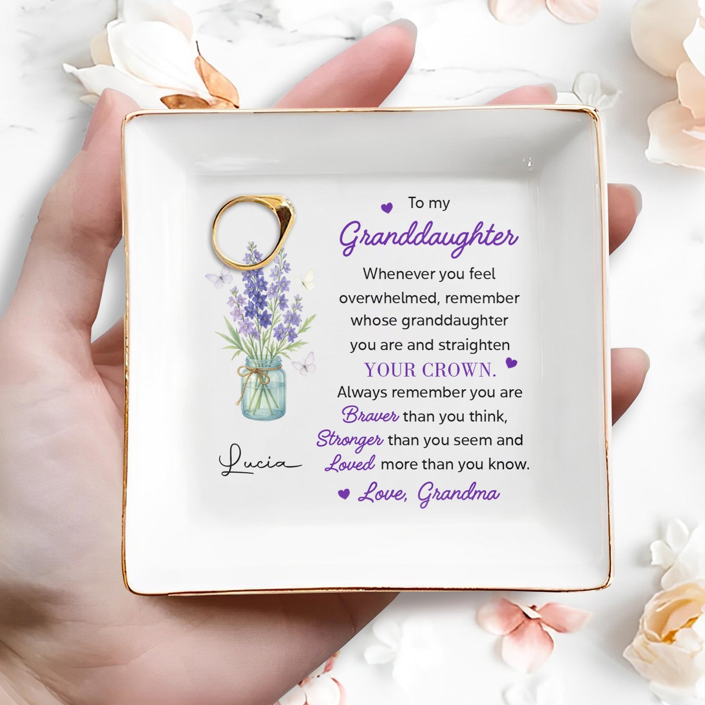 To My Granddaughter, Remember You Are Braver, Lavender And Butterflies