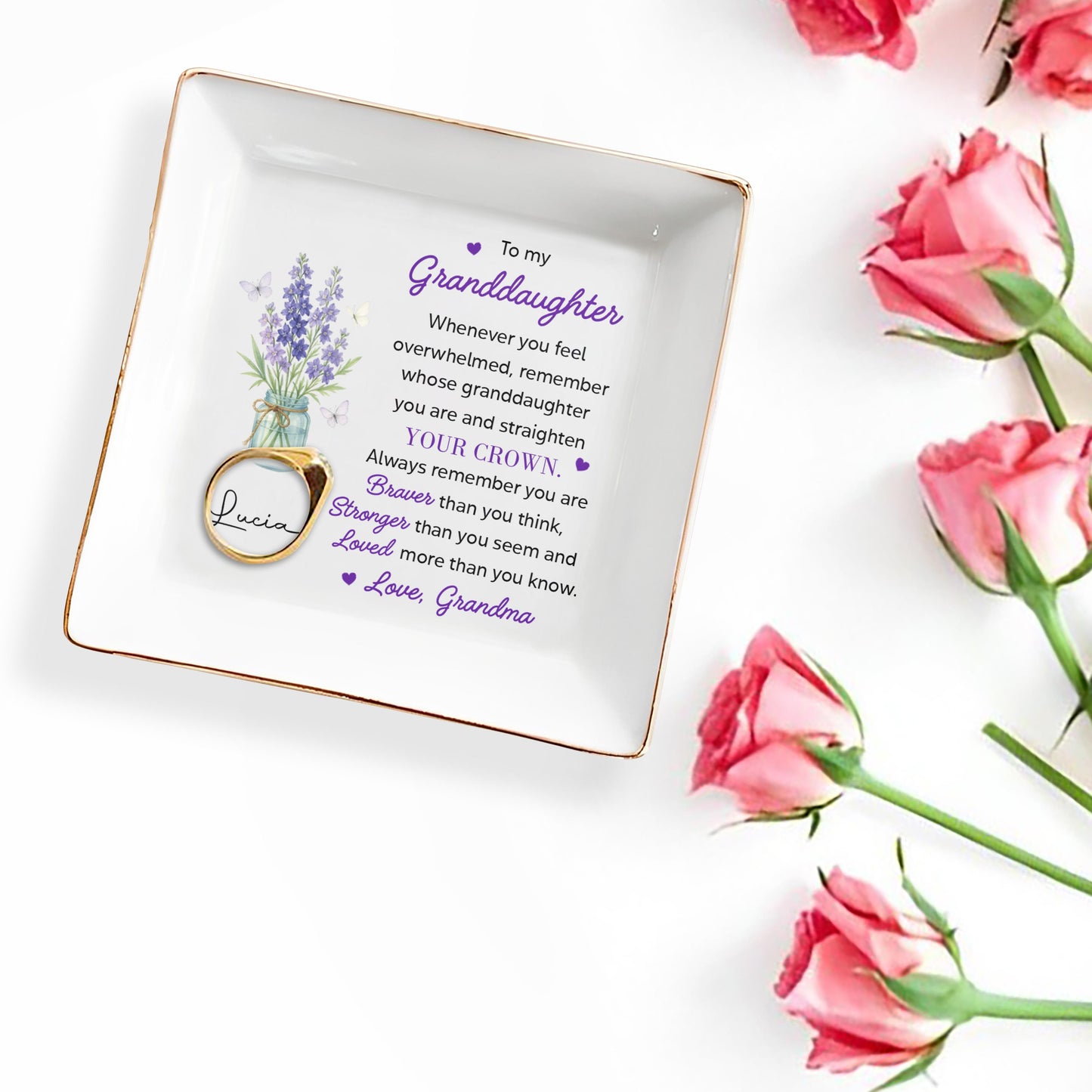 To My Granddaughter, Remember You Are Braver, Lavender And Butterflies