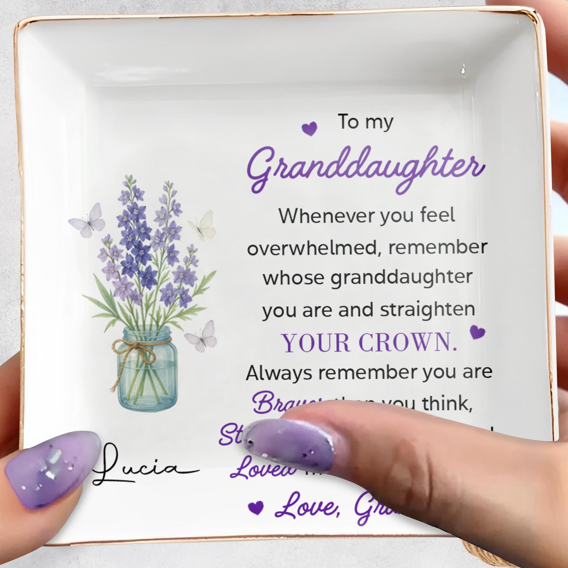 To My Granddaughter, Remember You Are Braver, Lavender And Butterflies