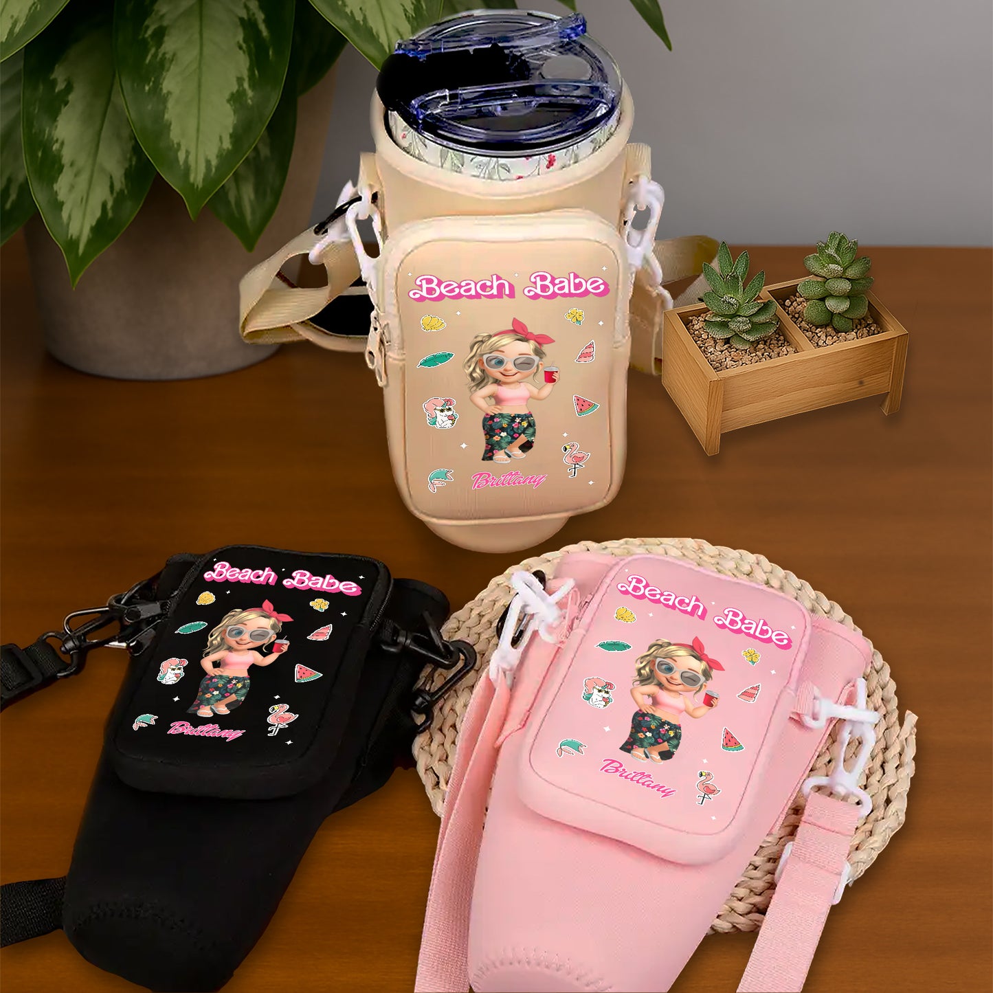 Beach Babe Palm Tree, Sunglasses, Watermelon