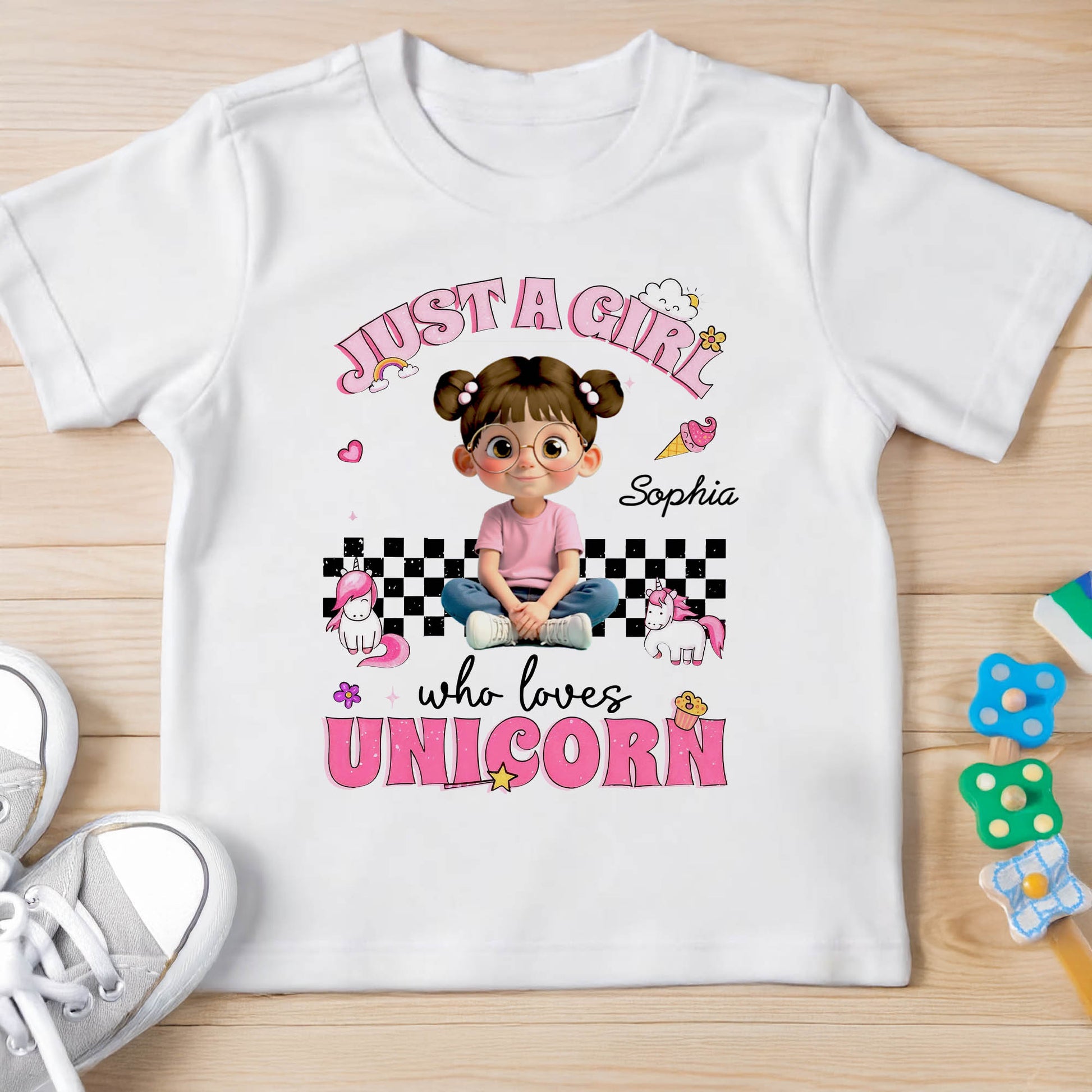 Just A Girl Who Loves Unicorn, Hearts And Stars