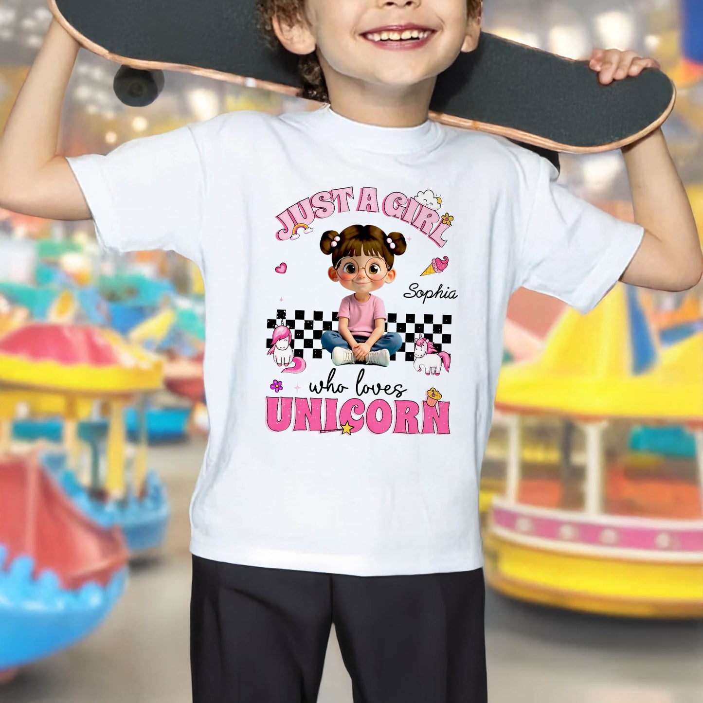 Just A Girl Who Loves Unicorn, Hearts And Stars