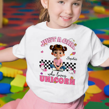 Just A Girl Who Loves Unicorn, Hearts And Stars