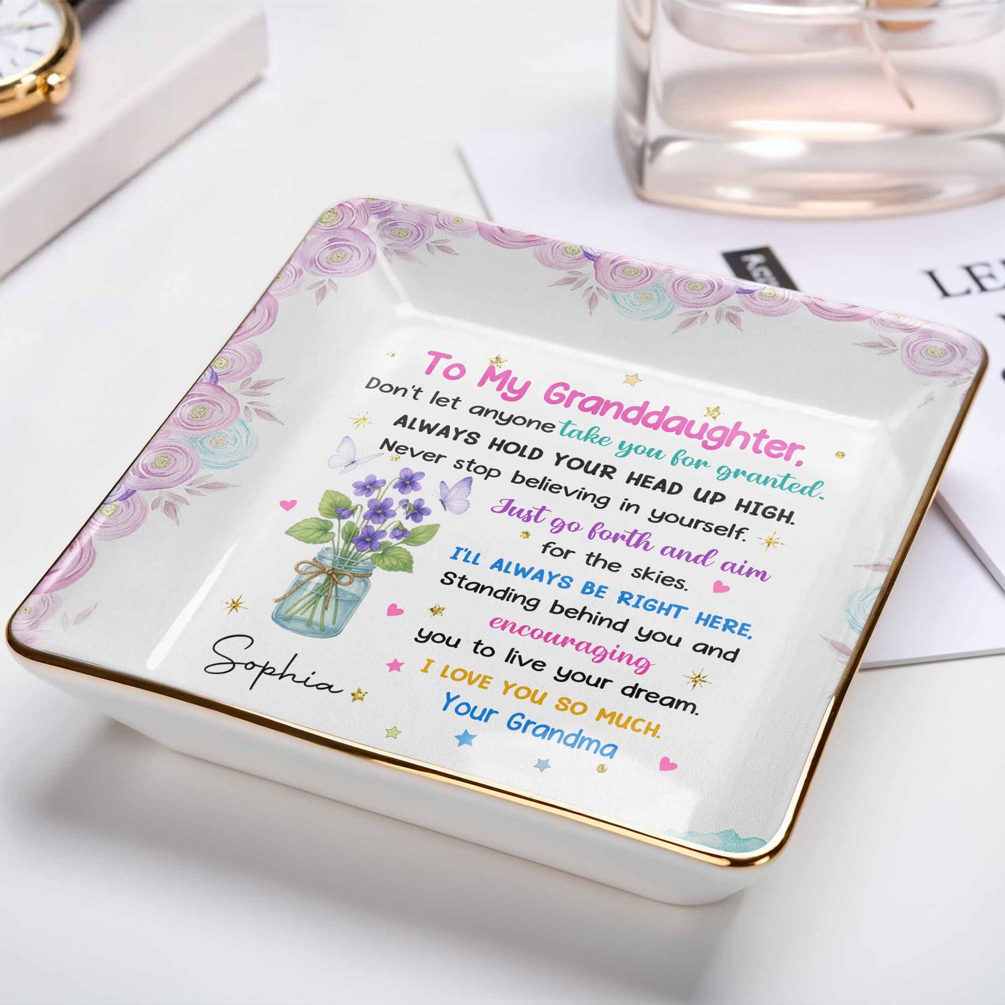 To My Granddaughter, Always Hold Your Head Up High, Flowers and Stars