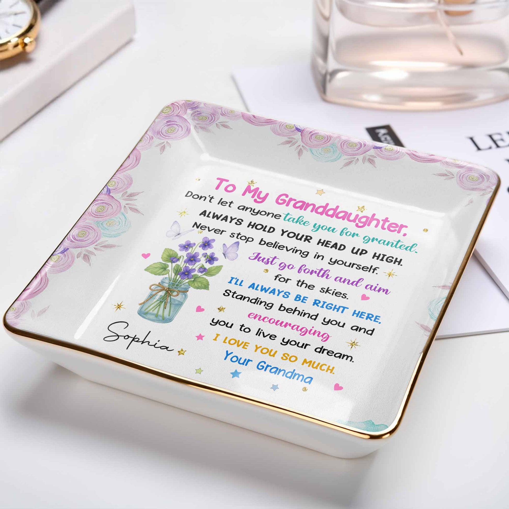 To My Granddaughter, Always Hold Your Head Up High, Flowers and Stars