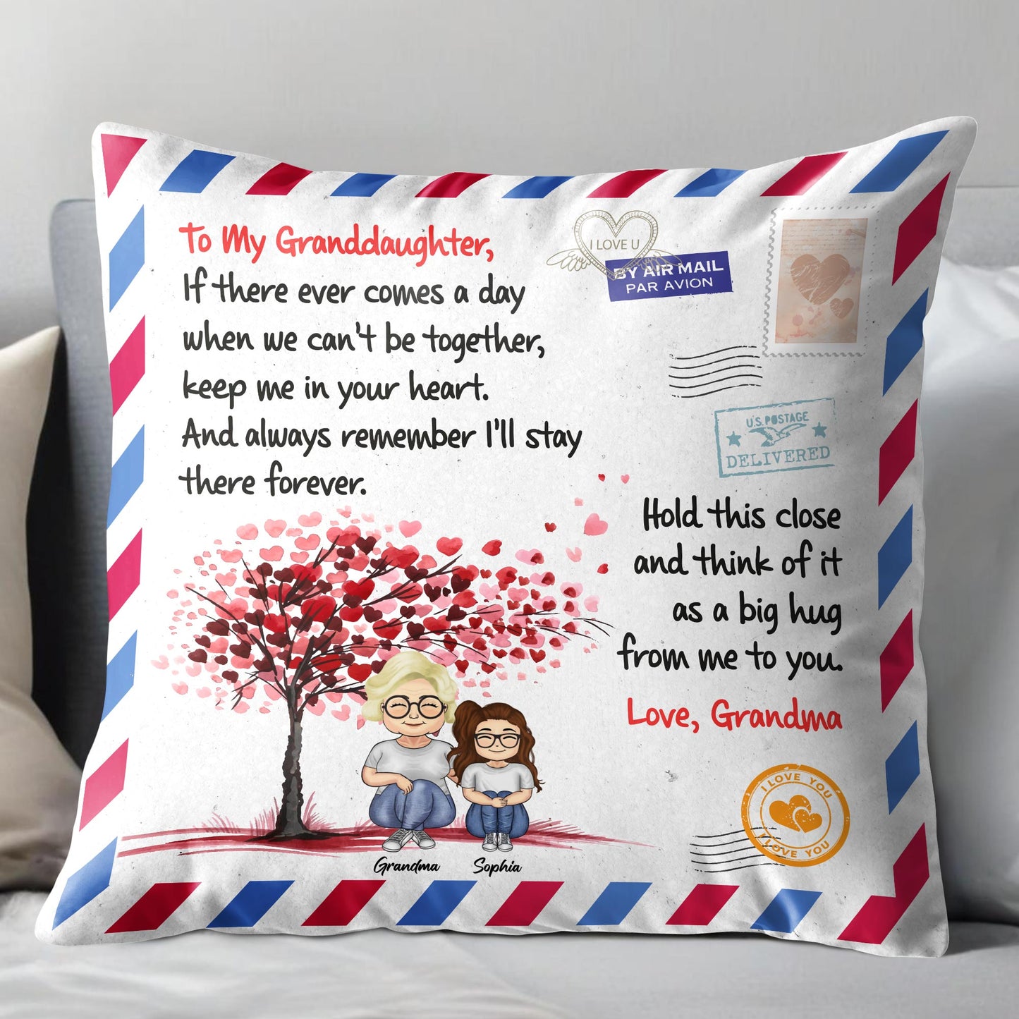 To My Granddaughter, Love From Grandma, Tree With Heart-Shaped Leaves