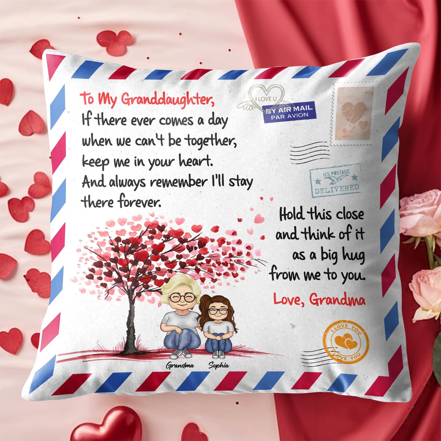 To My Granddaughter, Love From Grandma, Tree With Heart-Shaped Leaves