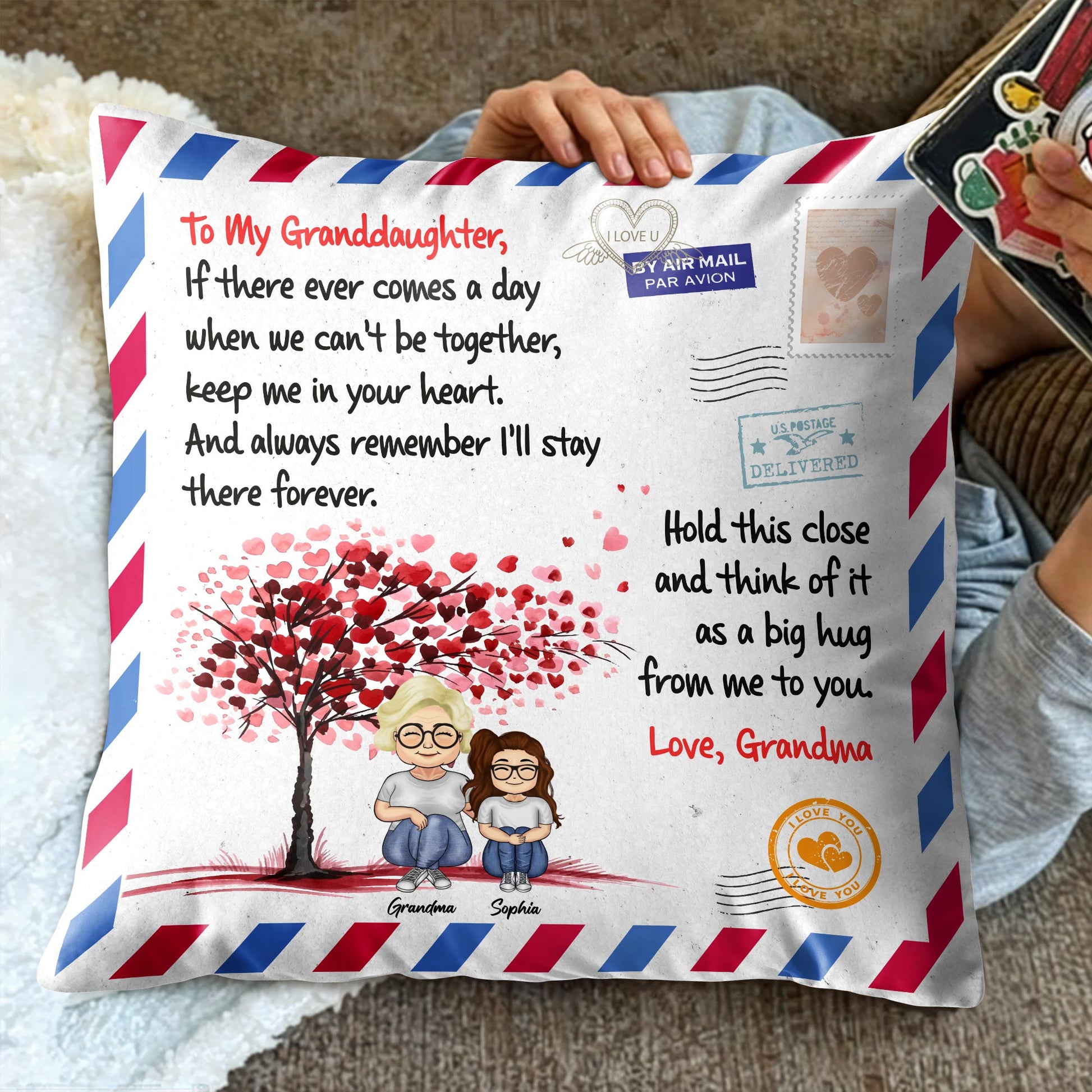 To My Granddaughter, Love From Grandma, Tree With Heart-Shaped Leaves