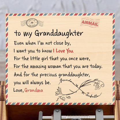 To My Granddaughter, A Timeless Love Note - Custom Music Box With "You Are My Sunshine" Tune - GDT342_MZB