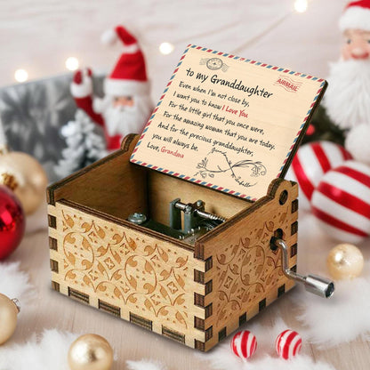 To My Granddaughter, A Timeless Love Note - Custom Music Box With "You Are My Sunshine" Tune - GDT342_MZB