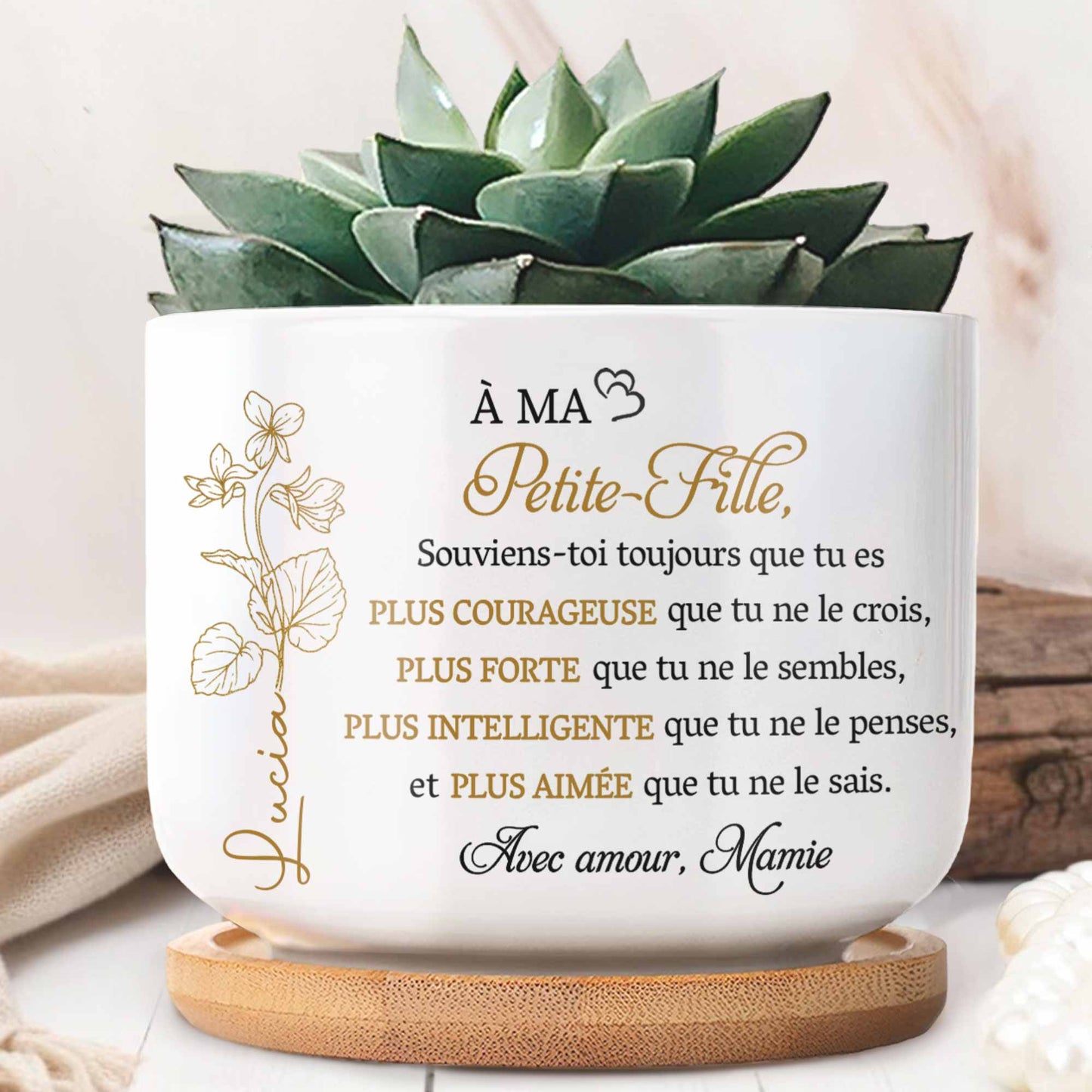 Always Remember You Are Braver, Stronger, And More Loved - Personalized Ceramic Plant Pot - GDT347_CEP