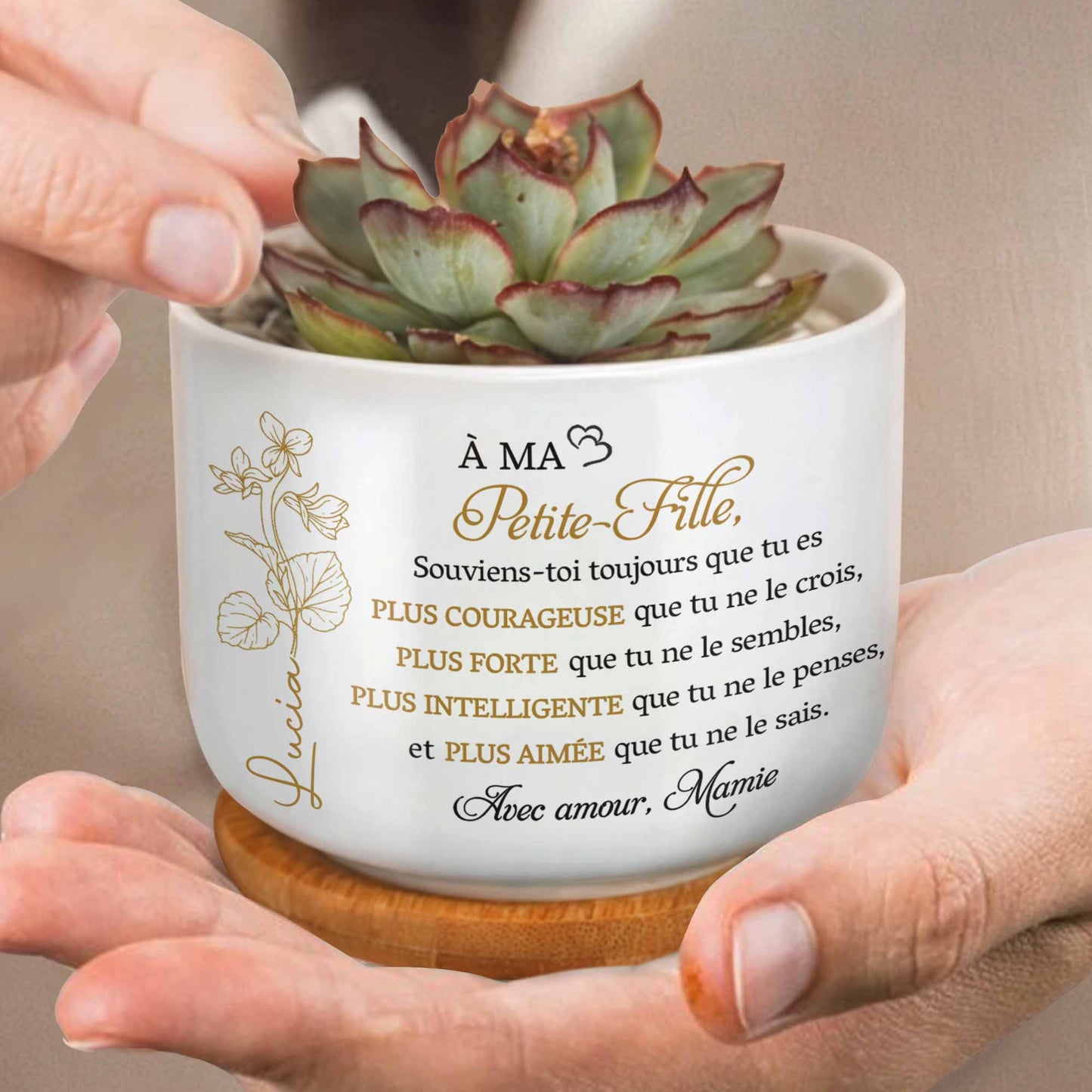 Always Remember You Are Braver, Stronger, And More Loved - Personalized Ceramic Plant Pot - GDT347_CEP