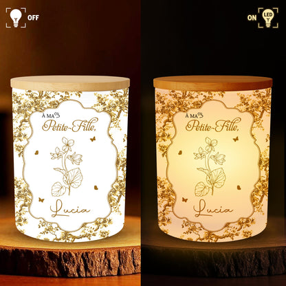 Recuerda siempre que eres más valiente, diseño de flores - Tarro de cristal personalizado con LED - GDT347_LEJAR