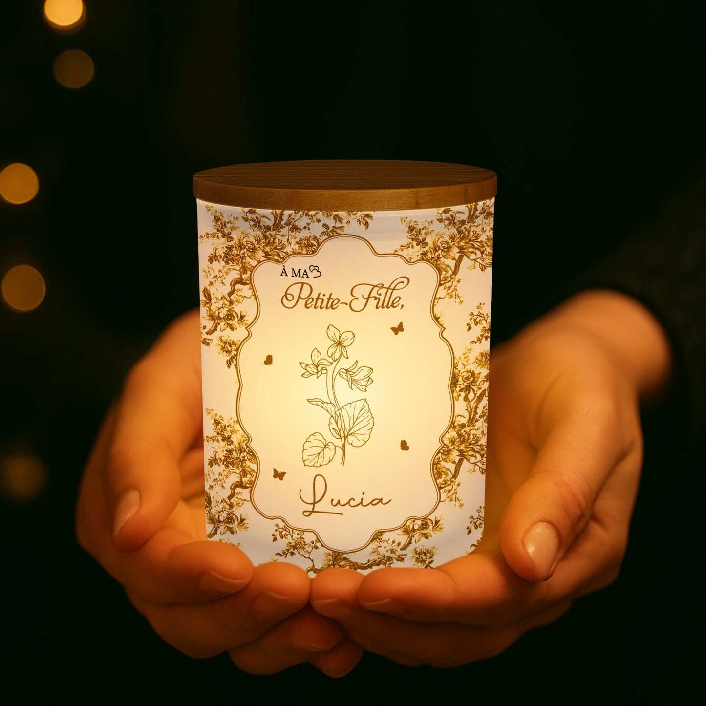 Recuerda siempre que eres más valiente, diseño de flores - Tarro de cristal personalizado con LED - GDT347_LEJAR