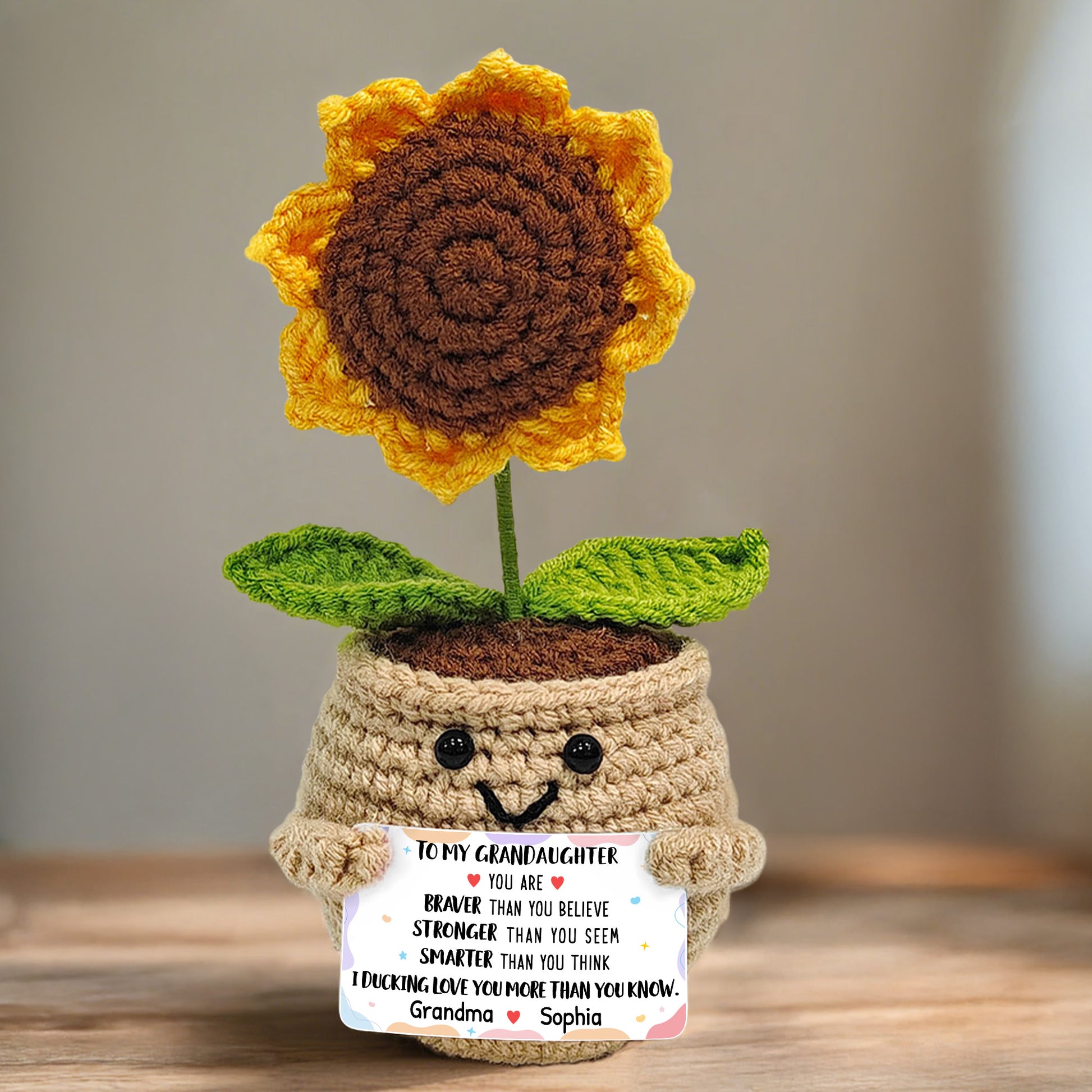 To My Granddaughter, Braver, Stronger, Smarter Crochet Duck