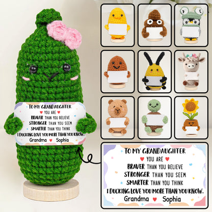 To My Granddaughter, Braver, Stronger, Smarter Crochet Duck