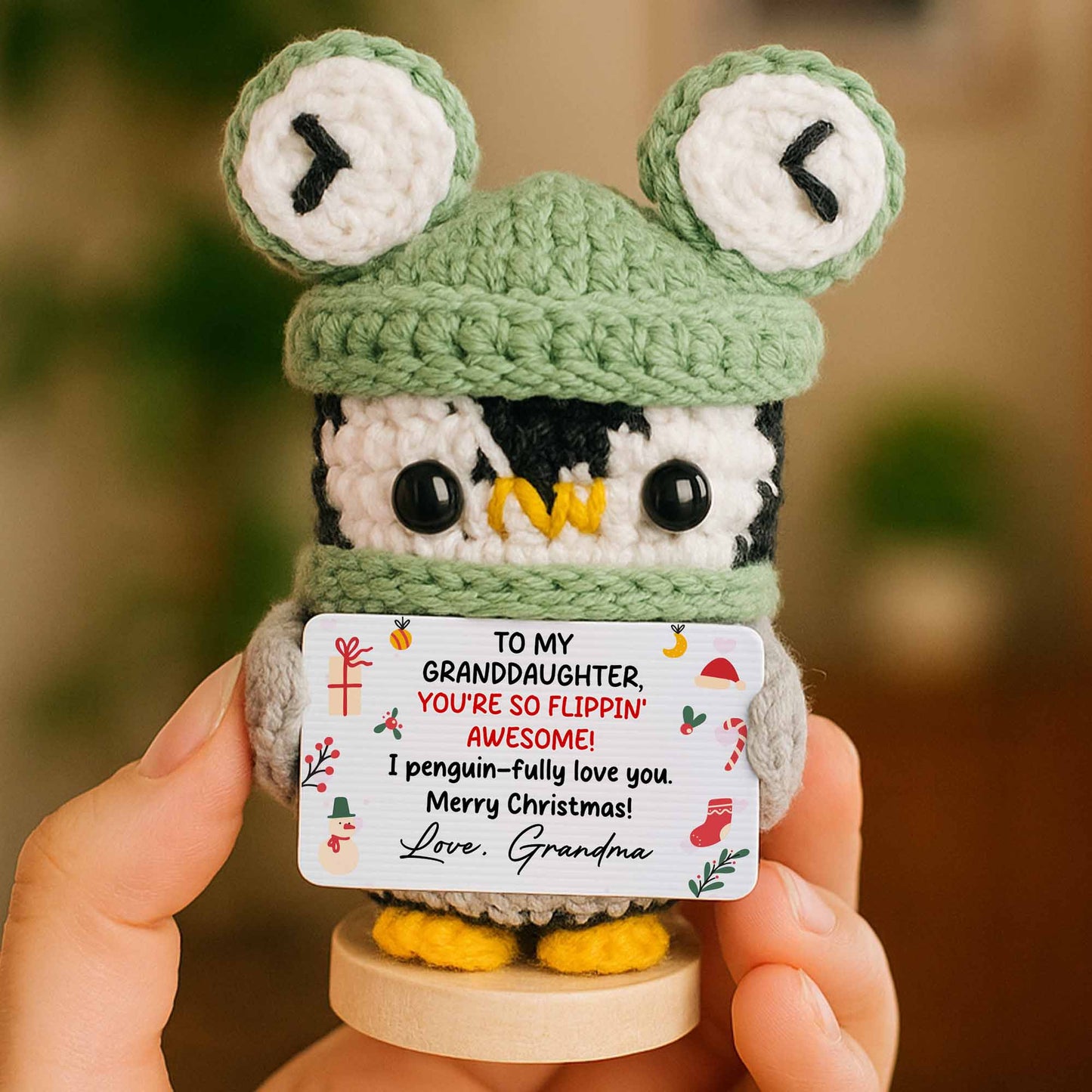 À ma petite-fille, tu es vraiment géniale ! - Poupée au crochet avec carte personnalisée - GDT353_CDOLL