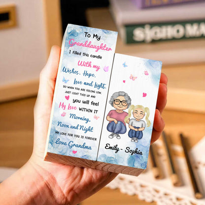 Love Grandma, Candle With Wishes And Light