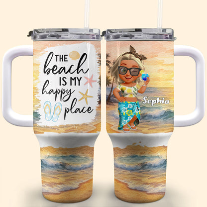 The Beach Is My Happy Place With Shells And Starfish