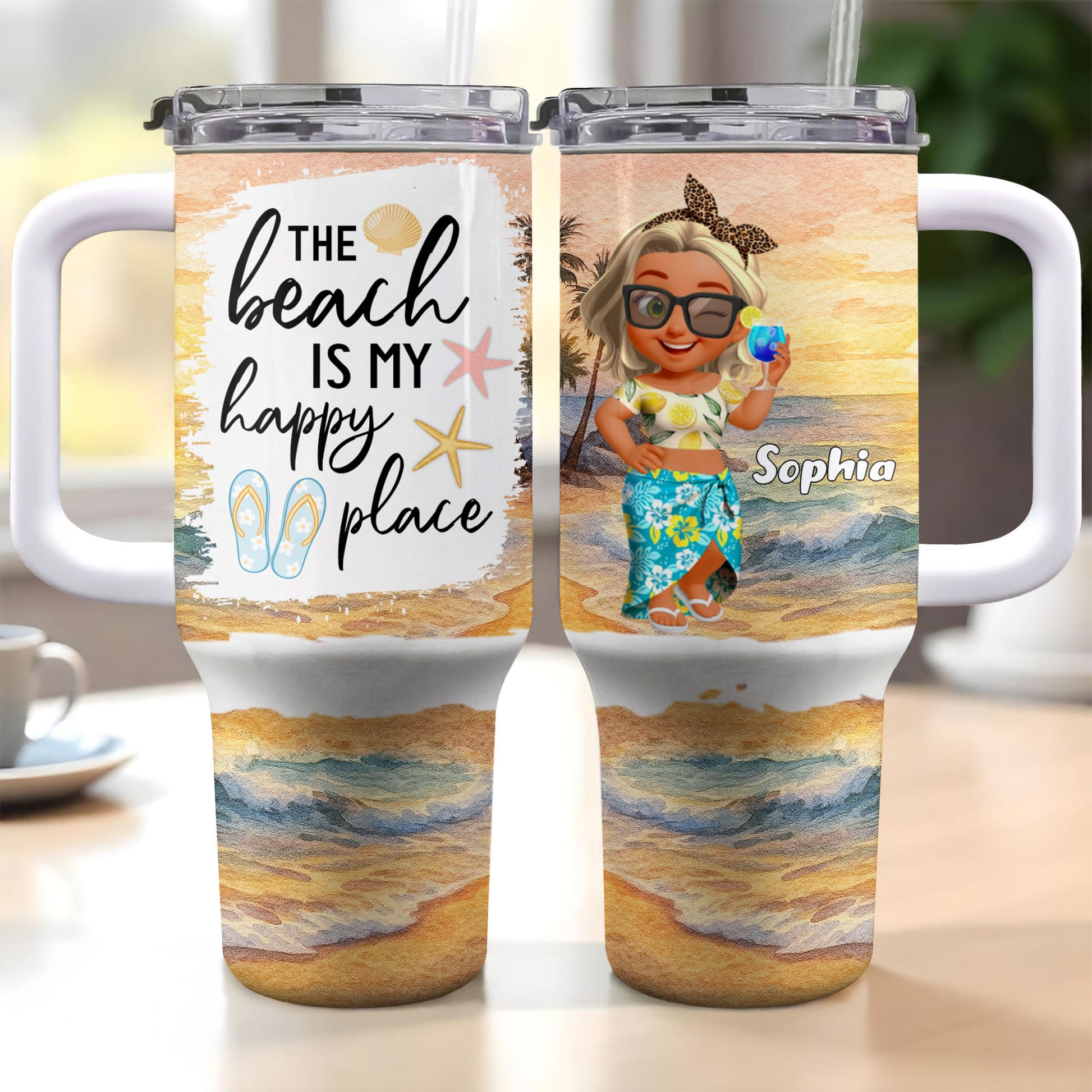 The Beach Is My Happy Place With Shells And Starfish