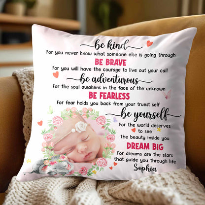 Be Kind Be Brave Dream Big Baby and Elephant Design