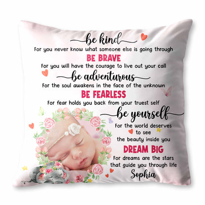 Be Kind Be Brave Dream Big Baby and Elephant Design