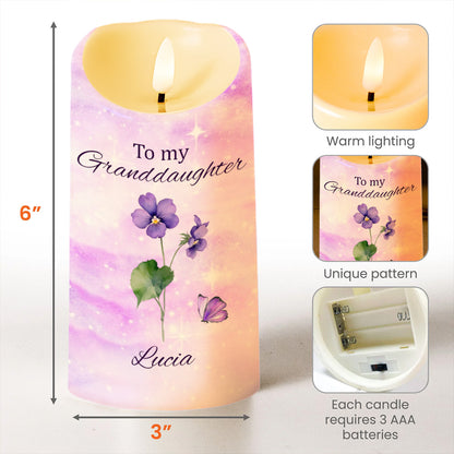 Para mi nieta: Sigue tus sueños con flores y mariposas - Vela LED personalizada - GDT362_LECA