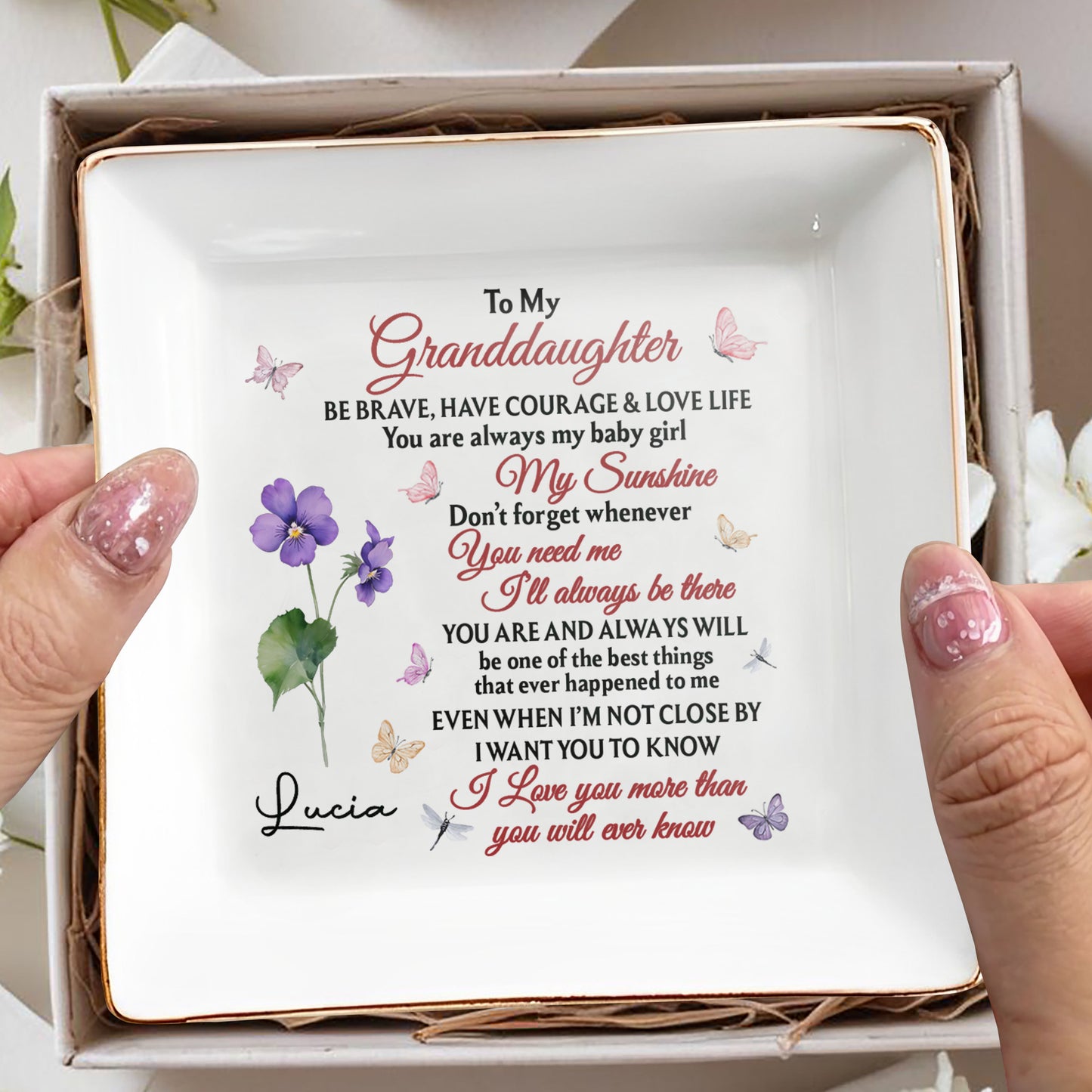 To My Granddaughter, Be Brave And Love Life With Butterflies