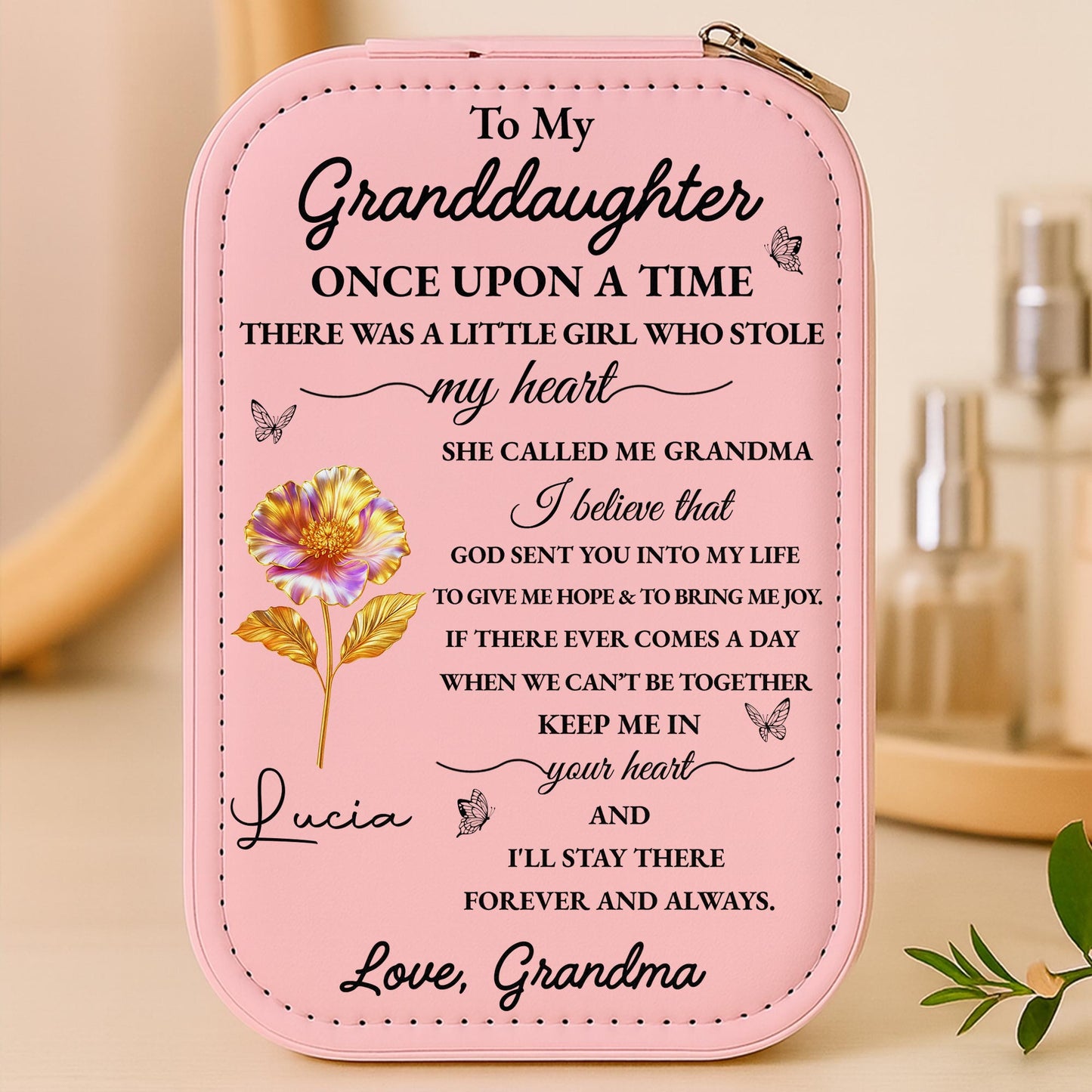 To My Granddaughter, Little Girl Who Stole My Heart, Flower And Butterfly