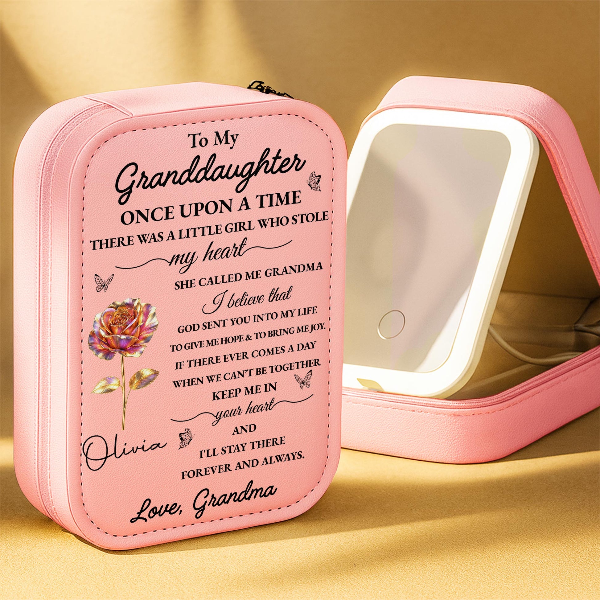 To My Granddaughter, Little Girl Who Stole My Heart, Flower And Butterfly