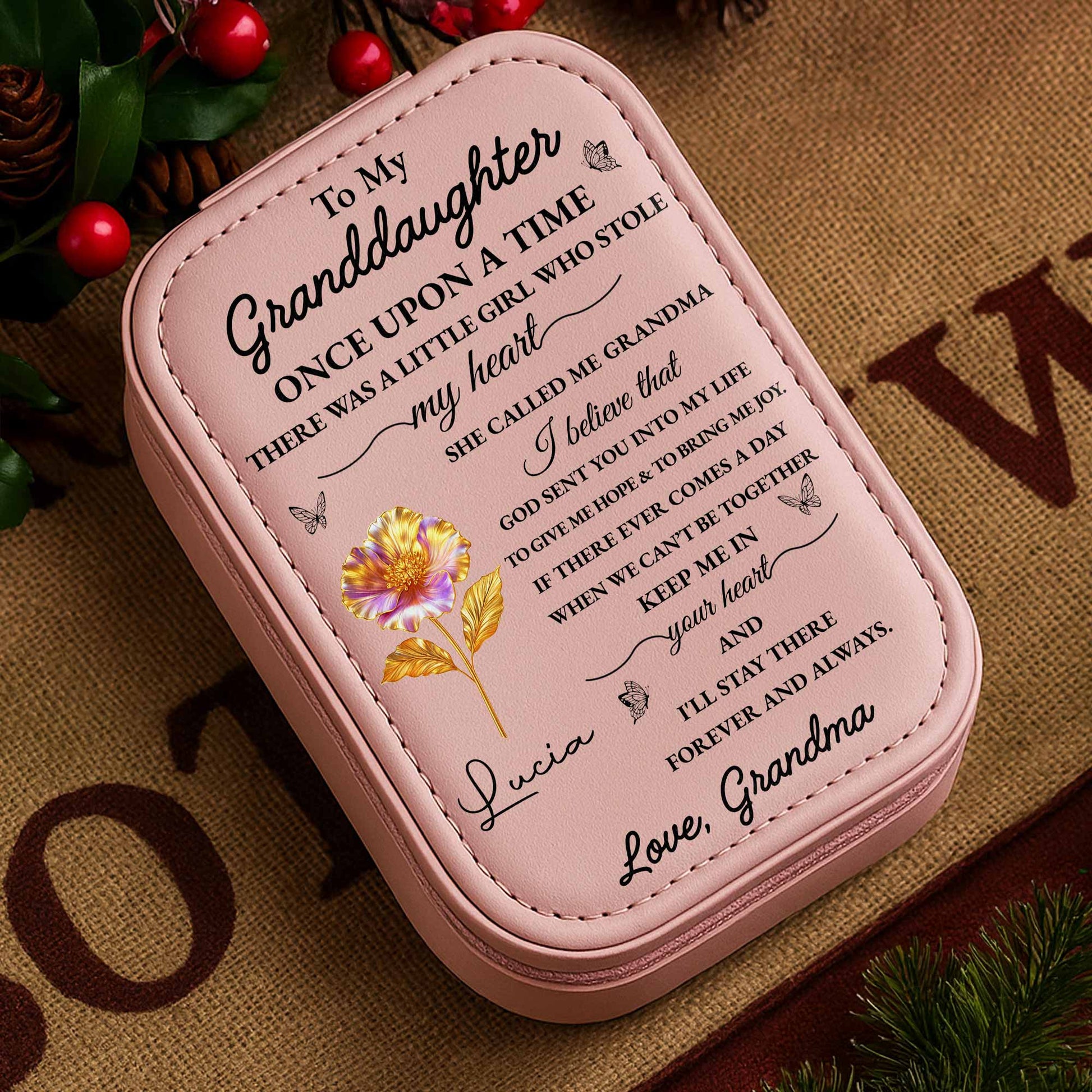 To My Granddaughter, Little Girl Who Stole My Heart, Flower And Butterfly