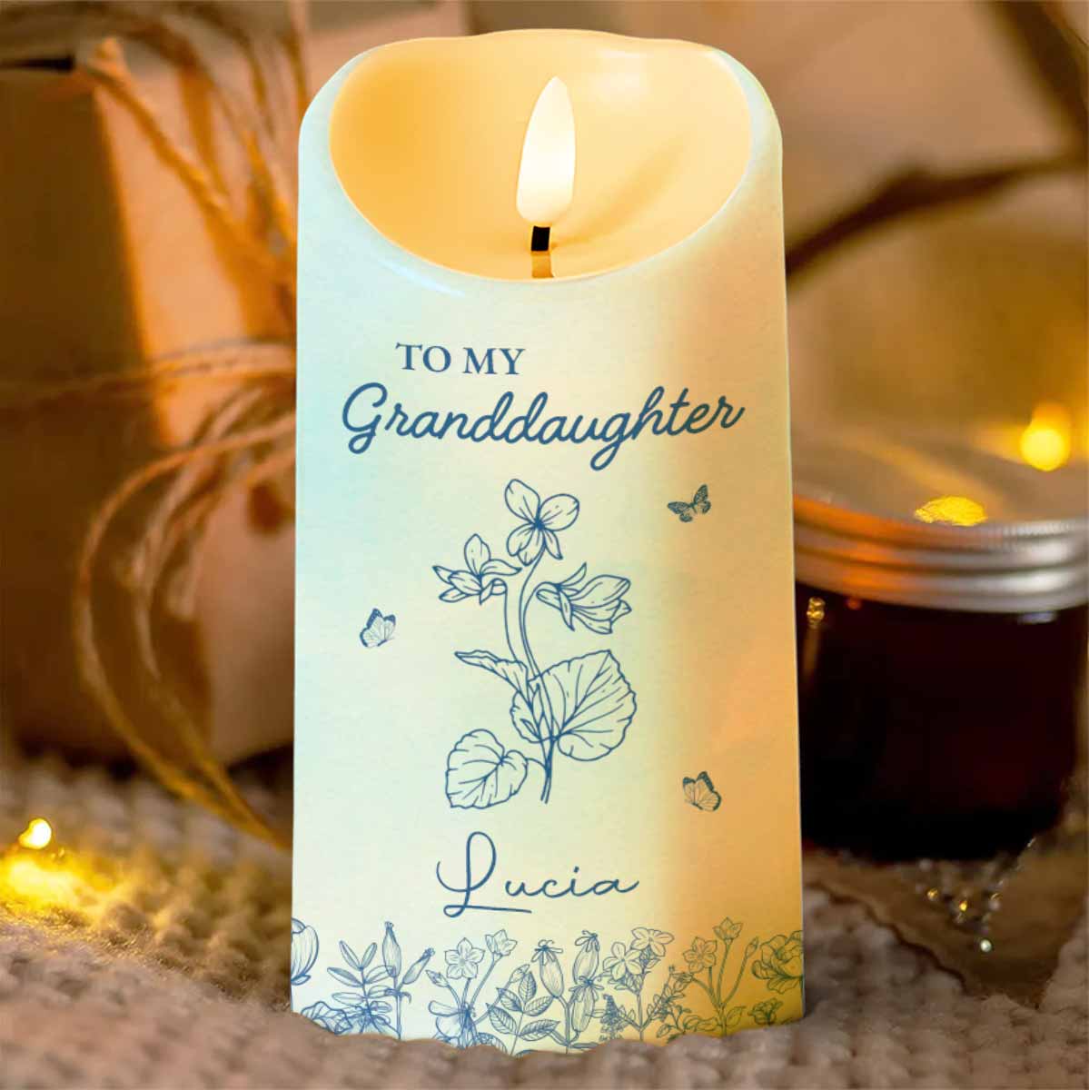 Once Upon A Time, Flowers and Butterflies LED Candle