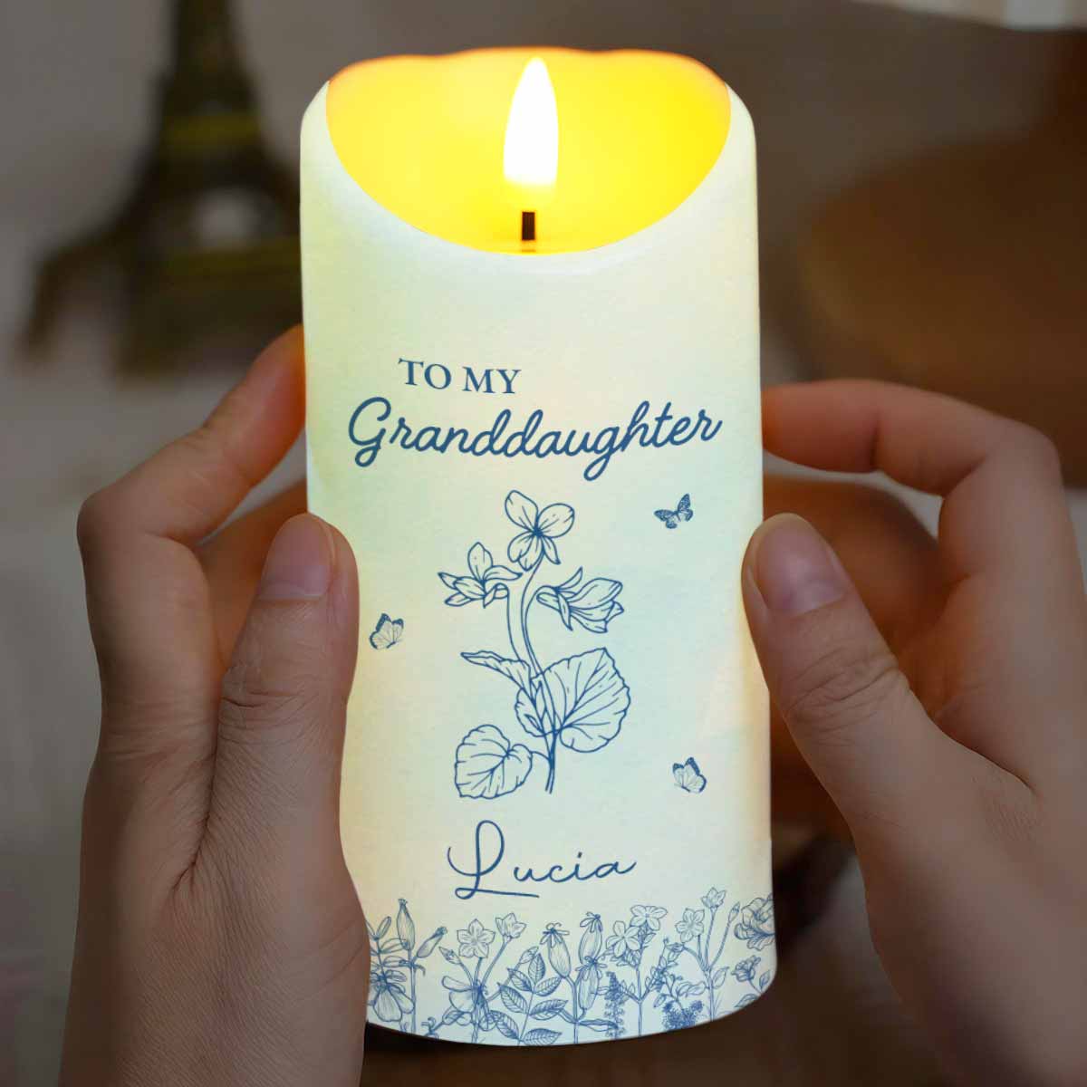 Once Upon A Time, Flowers and Butterflies LED Candle