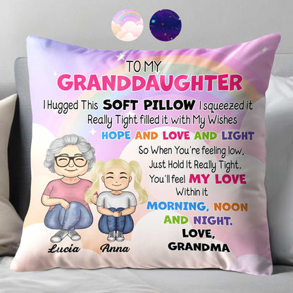 To My Granddaughter Love And Light Pillow Design