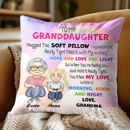 To My Granddaughter Love And Light Pillow Design