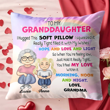 To My Granddaughter Love And Light Pillow Design