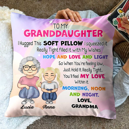 To My Granddaughter Love And Light Pillow Design