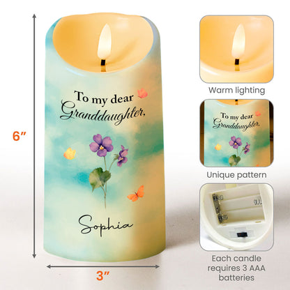 To My Dear Granddaughter, Flowers and Butterflies