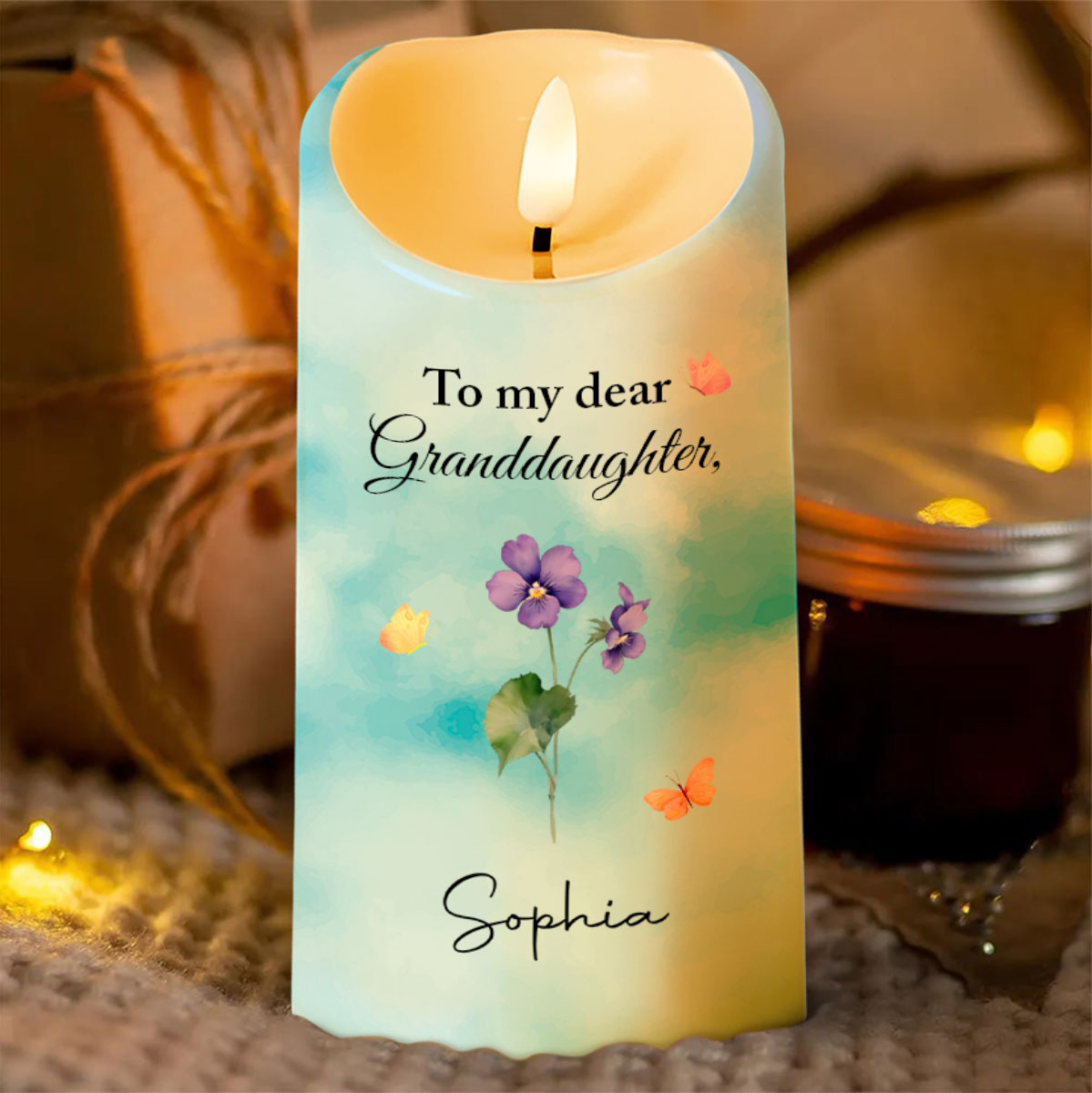 To My Dear Granddaughter, Flowers and Butterflies