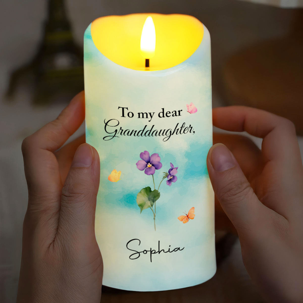 To My Dear Granddaughter, Flowers and Butterflies