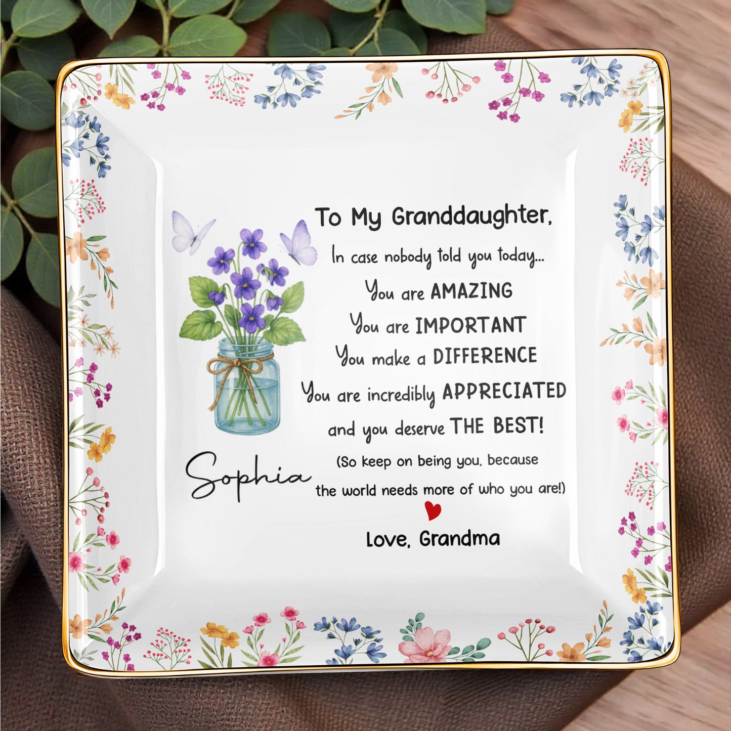 To My Granddaughter, You Are Amazing With Flowers And Butterfly