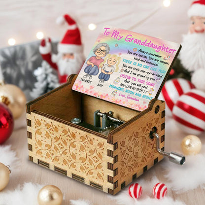 To My Granddaughter, Grandmother and Granddaughter Love - Custom Music Box With "You Are My Sunshine" Tune - GDT373_MZB
