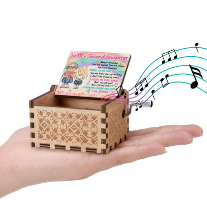 To My Granddaughter, Grandmother and Granddaughter Love - Custom Music Box With "You Are My Sunshine" Tune - GDT373_MZB