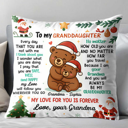 To My Granddaughter, My Love For You Is Forever, Bears and Christmas Theme